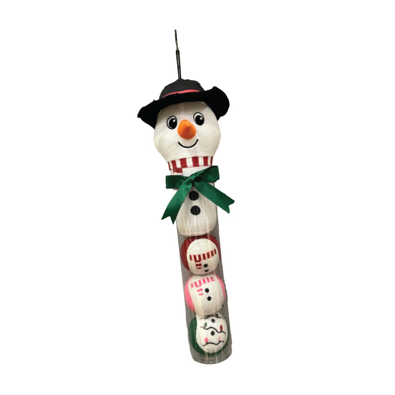 DOG XMAS TOY CUDDLE&3 TENNIS BALLS-SNOWMAN 40CM