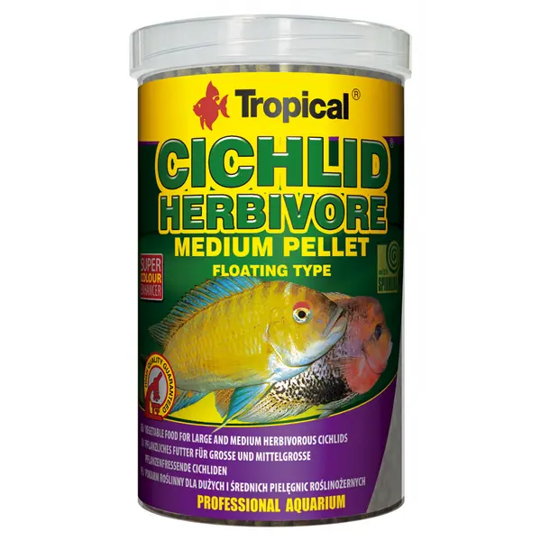 TROPICAL CICHLID HERBIVORE MEDIUM PELLET 1000ML/360G