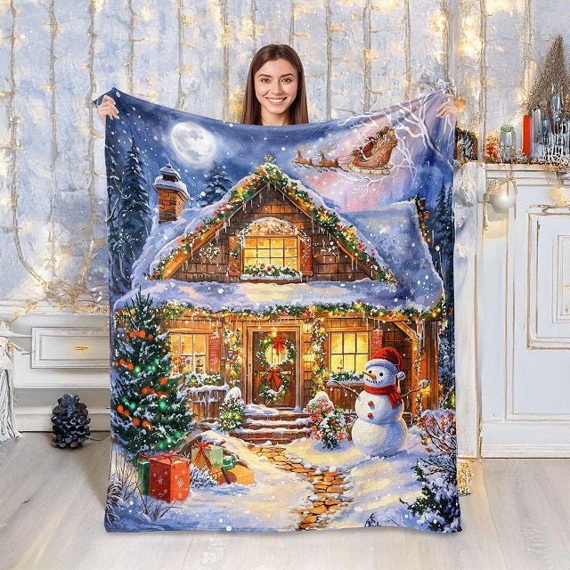 ΚΟΥΒΕΡΤΑ XMAS ΧΙΟΝΙΣΜΕΝΟ ΣΠΙΤΙ 75Χ100CM