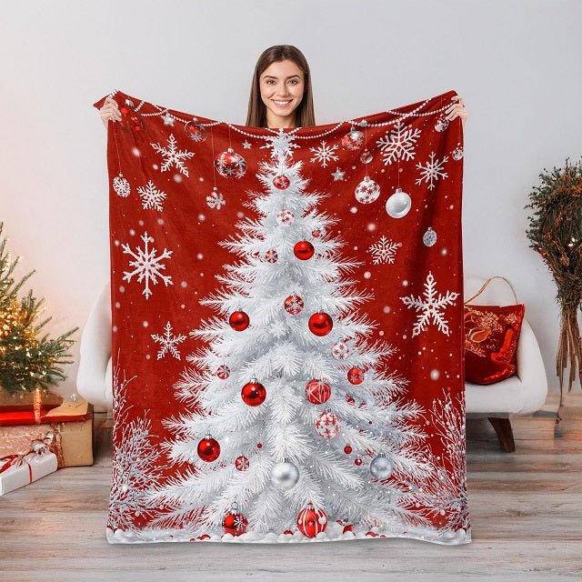 ΚΟΥΒΕΡΤΑ ΚΟΚΚΙΝΗ XMAS ΧΙΟΝΙΣΜΕΝΟ ΔΕΝΤΡΟ 75Χ100CM