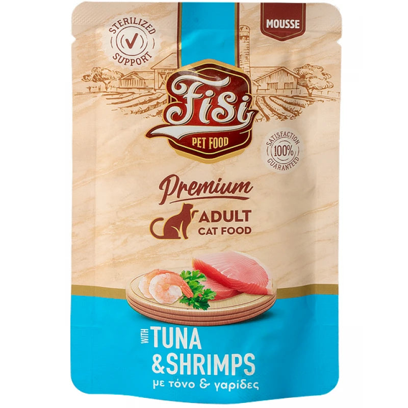 FISI MOUSSE CAT ADULT ΤΟΝΟΣ & ΓΑΡΙΔΑ 80G