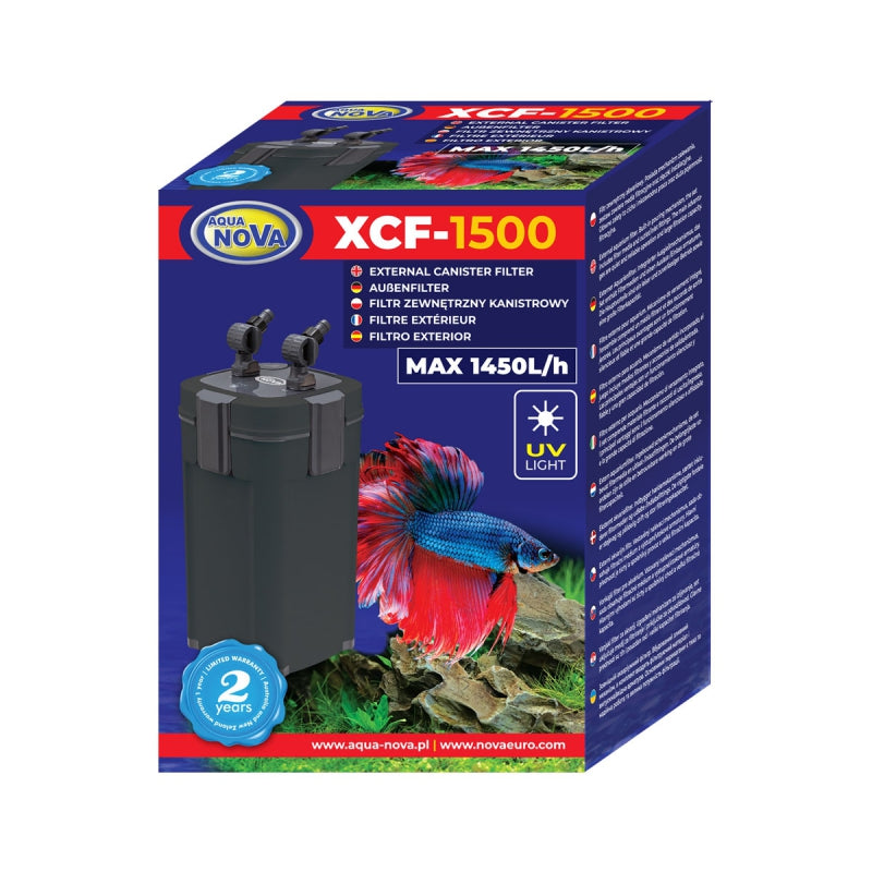 AQUA NOVA EXTERNAL CANISTER FILTER WITH LAMP 1450L/H 9WUV