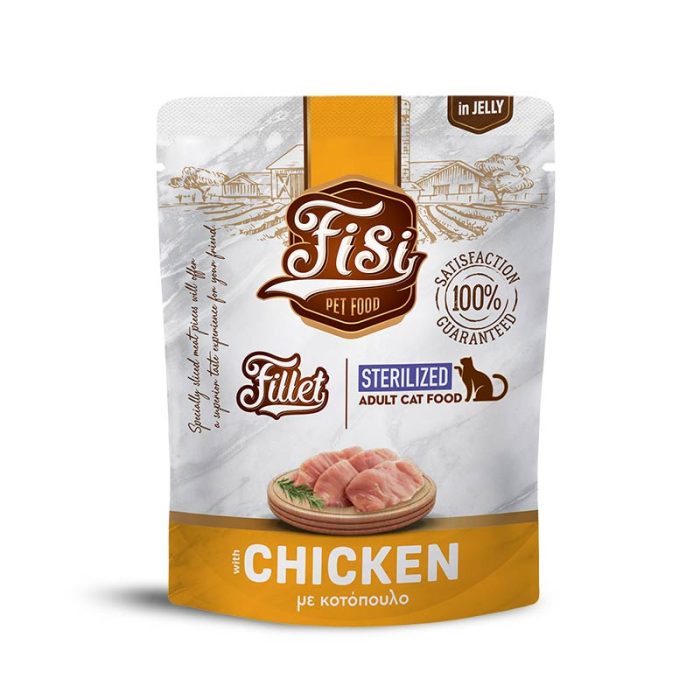 FISI FILLET CAT STERILIZED ΚΟΤΟΠΟΥΛΟ ΣΕ ΖΕΛΕ POUCH 85GR