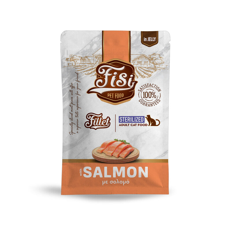 FISI FILLET CAT STERILIZED ΣΟΛΟΜΟ ΣΕ ΖΕΛΕ POUCH 85GR
