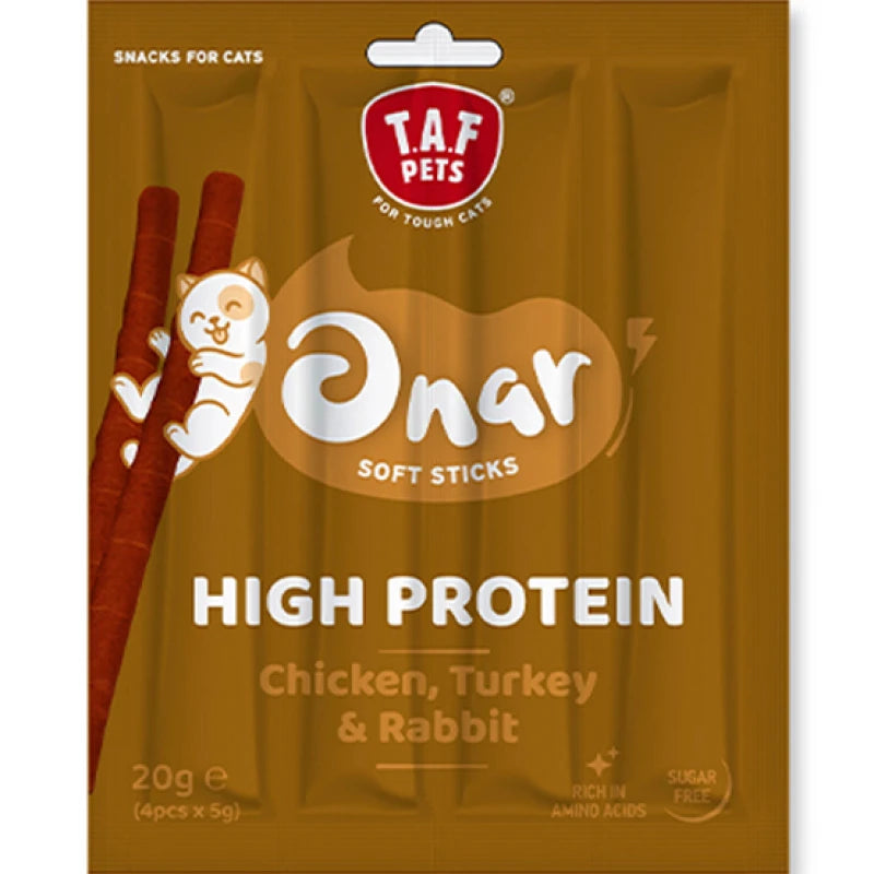 TAF PETS-ONAR SOFT STICKS CHICKEN, TURKEY, RABBIT 20G