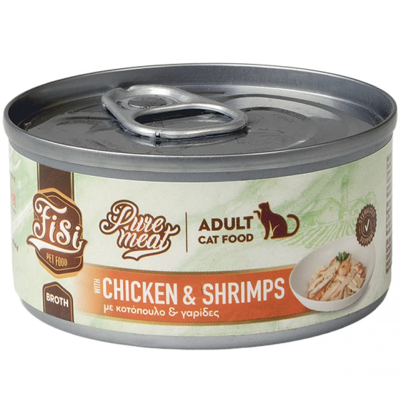 FISI PURE MEAT CAT ADULT ΚΟΤΟΠΟΥΛΟ & ΓΑΡΙΔΑ 80GR