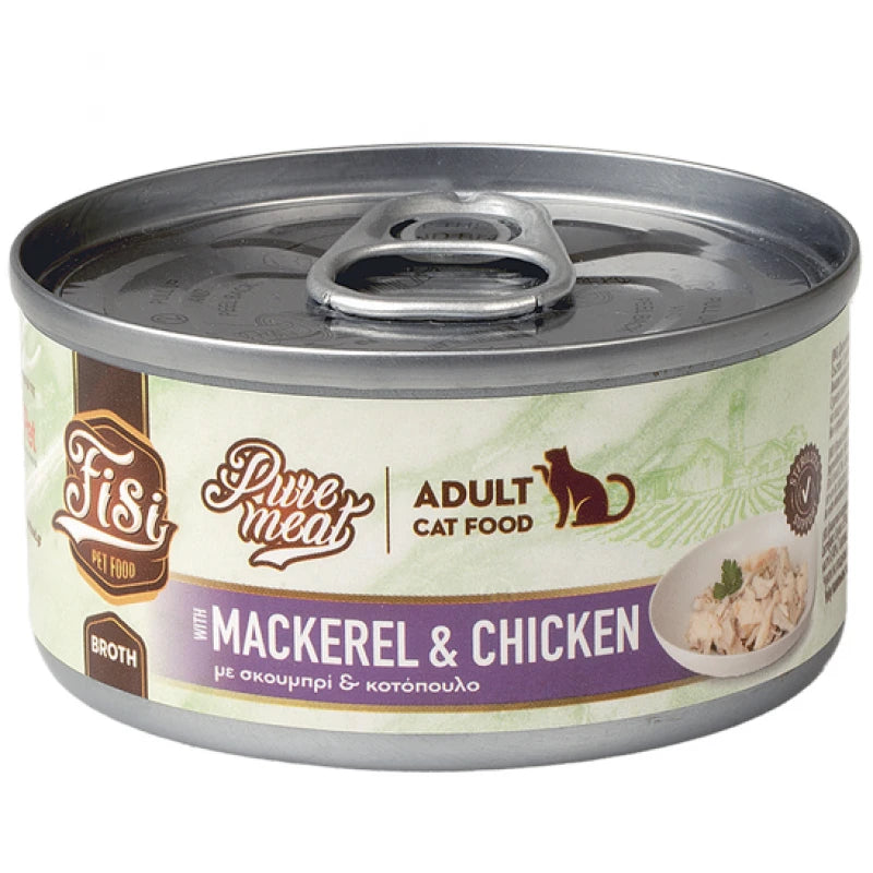 FISI PURE MEAT CAT ADULT ΣΚΟΥΜΠΡΙ & ΚΟΤΟΠΟΥΛΟ 80GR