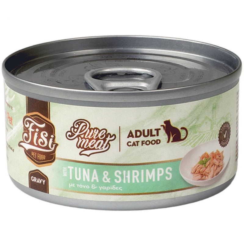 FISI PURE MEAT CAT ADULT ΤΟΝΟΣ & ΓΑΡΙΔΕΣ 80G