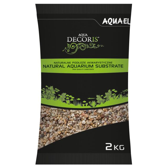 AQUAEL NATURAL MULTICOLORED GRAVEL 1,4 - 2 MM 2KG