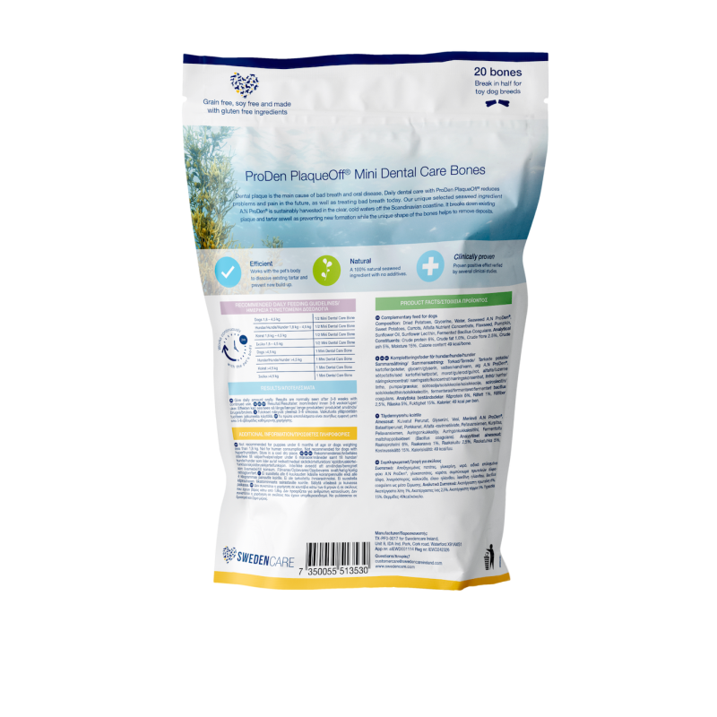 PRODEN PLAQUEOFF MINI DENTAL BONES VEGGIE 340GR
