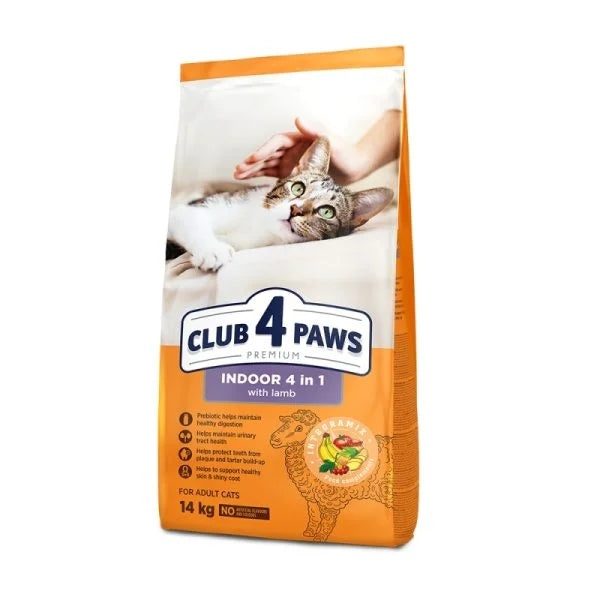 CLUB 4 PAWS INDOOR 4+1 LAMB 14KG