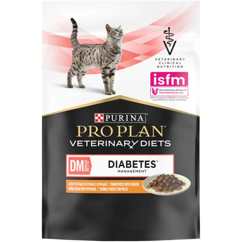 PURINA VETERINARY DIETS DM ST/OX CAT ΚΟΜΜΑΤΑΚΙΑ ΣΕ ΣΑΛΤΣΑ ΚΟΤΟΠΟΥΛΟ 85G ΓΙΑ ΔΙΑΒΗΤΗ
