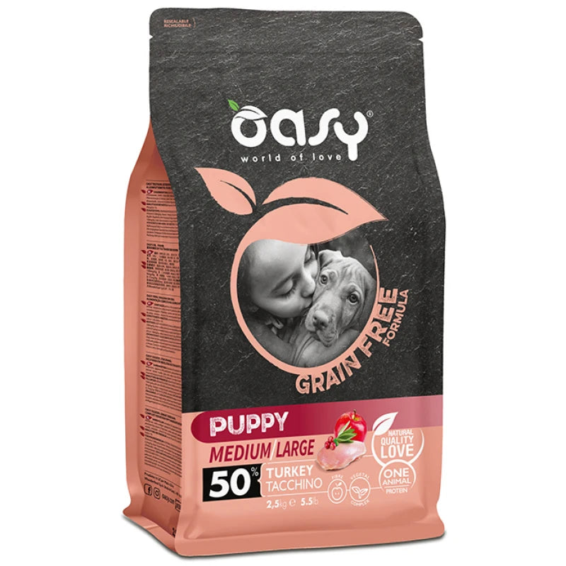 OASY DOG GRAIN FREE PUPPY MEDIUM/LARGE ΓΑΛΟΠΟΥΛΑ 12KG