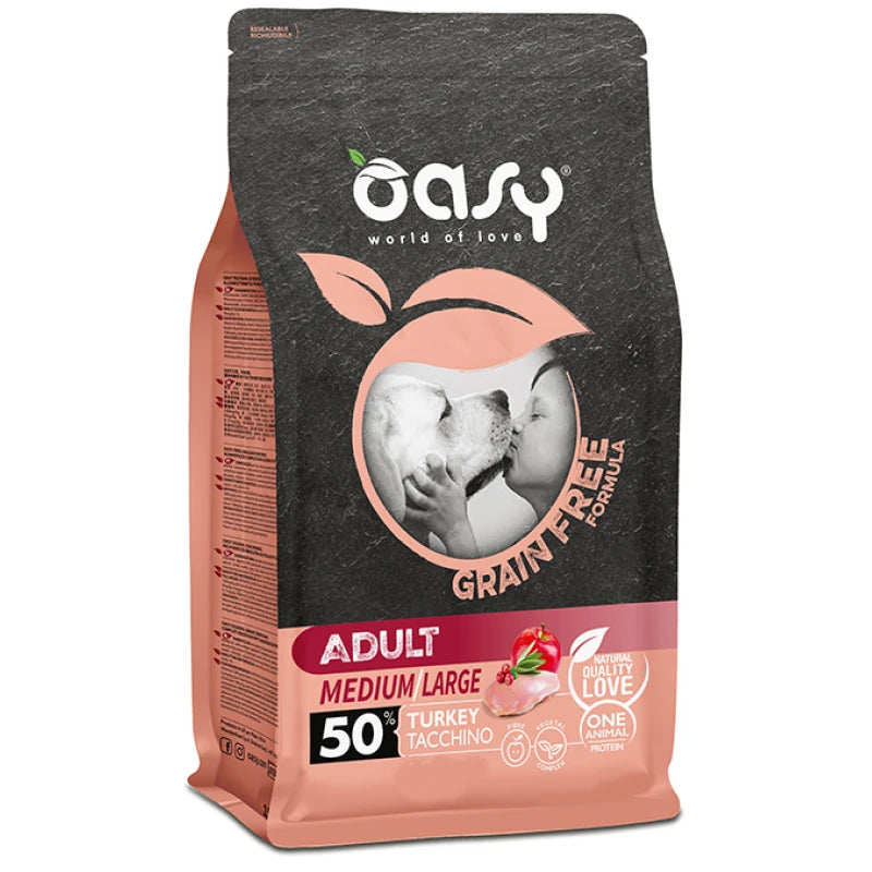 OASY DOG GRAIN FREE ADULT MEDIUM/LARGE ΓΑΛΟΠΟΥΛΑ 12KG
