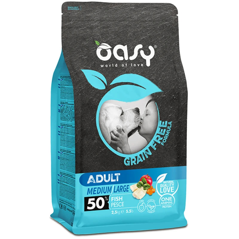 OASY DOG GRAIN FREE ADULT MEDIUM/LARGE ΨΑΡΙ 2.5KG