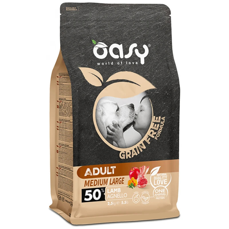 OASY DOG GRAIN FREE ADULT MEDIUM/LARGE ΑΡΝΙ 12KG