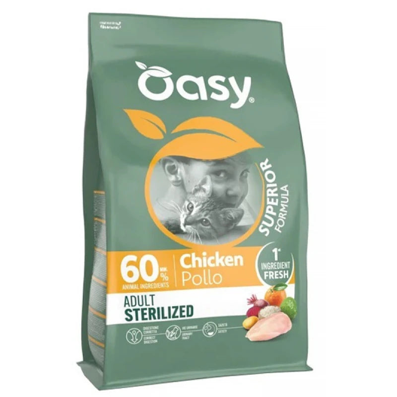 OASY CAT LIFESTAGE STERILISED ADULT ΚΟΤΟΠΟΥΛΟ 1.5KG ΜΕ ΔΩΡΟ 1ΤΜΧ DELICATESSE ΠΑΤΕ 85G