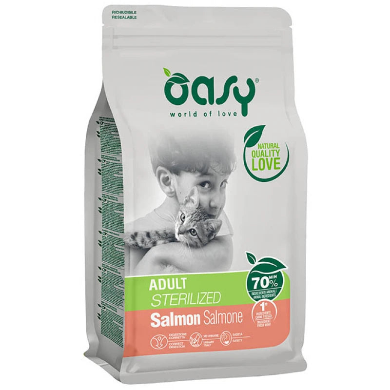 OASY CAT LIFESTAGE STERILISED ADULT ΣΟΛΟΜΟΣ 1.5KG ΜΕ ΔΩΡΟ 1ΤΜΧ DELICATESSE ΠΑΤΕ 85G