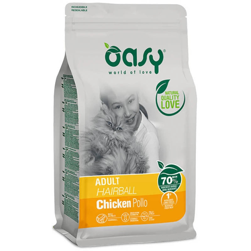 OASY CAT LIFESTAGE HAIRBALL ΚΟΤΟΠΟΥΛΟ 1.5KG ΜΕ ΔΩΡΟ 1ΤΜΧ DELICATESSE ΠΑΤΕ 85G