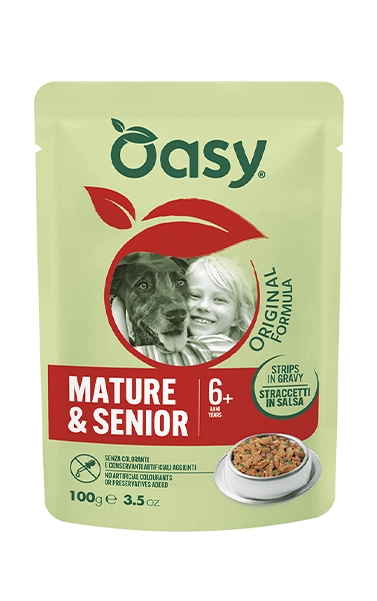 OASY DOG STRIPS IN GRAVY MATURE & SENIOR ΓΑΛΟΠΟΥΛΑ & ΑΡΑΚΑΣ 100G