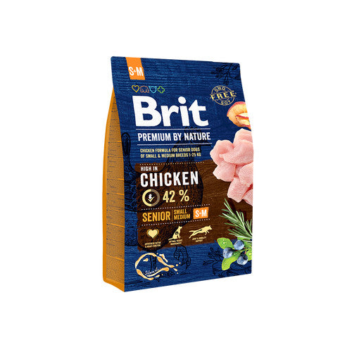 BRIT PREMIUM BY NATURE DOG SENIOR SMALL & MEDIUM CHICKEN 3KG
