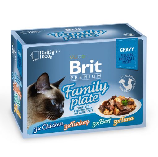 BRIT PREMIUM BY NATURE CAT GRAVY POUCHES FAMILY (12X100G) 1020G