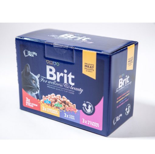 BRIT PREMIUM BY NATURE CAT FILLET POUCHES FAMILY (12X100G) 1020G