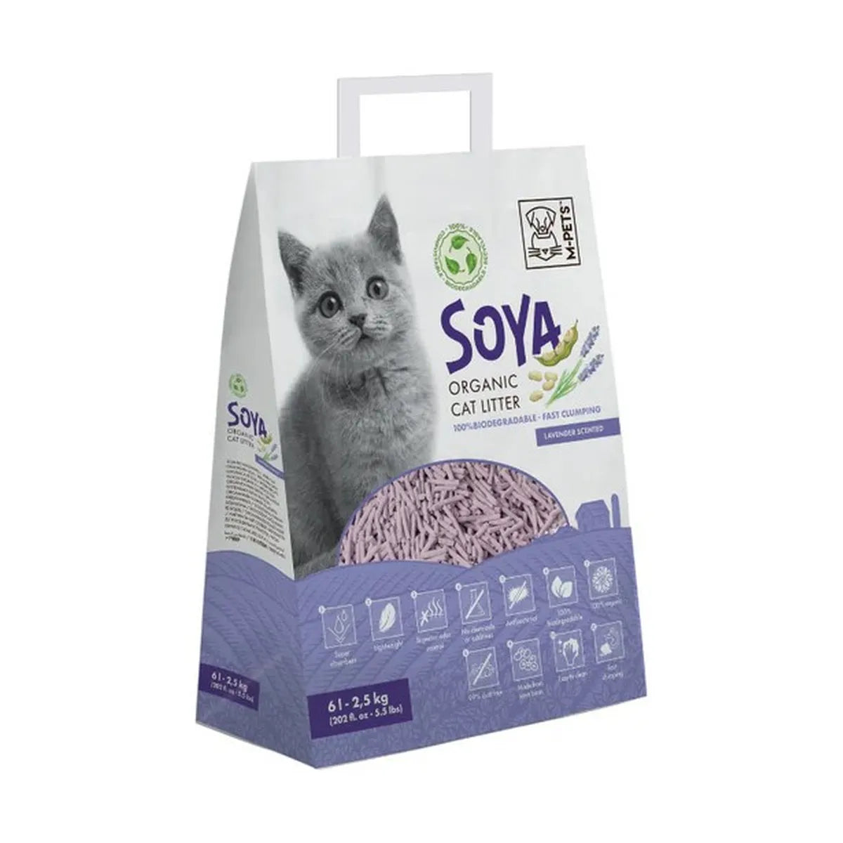 MPETS SOYA ORGANIC CAT LITTER LAVENDER 6LT 2.5KG