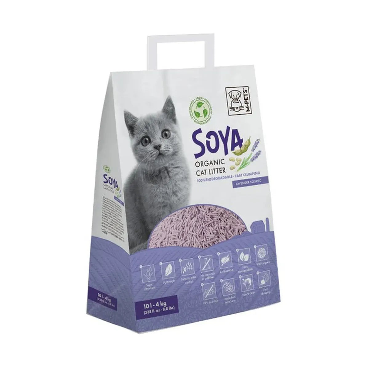 MPETS SOYA ORGANIC CAT LITTER LAVENDER 10LT 4KG