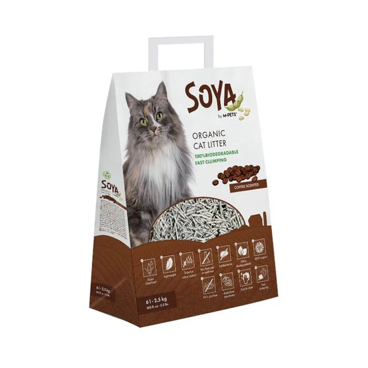 MPETS SOYA ORGANIC CAT LITTER COFFEE 6LT 2.5KG