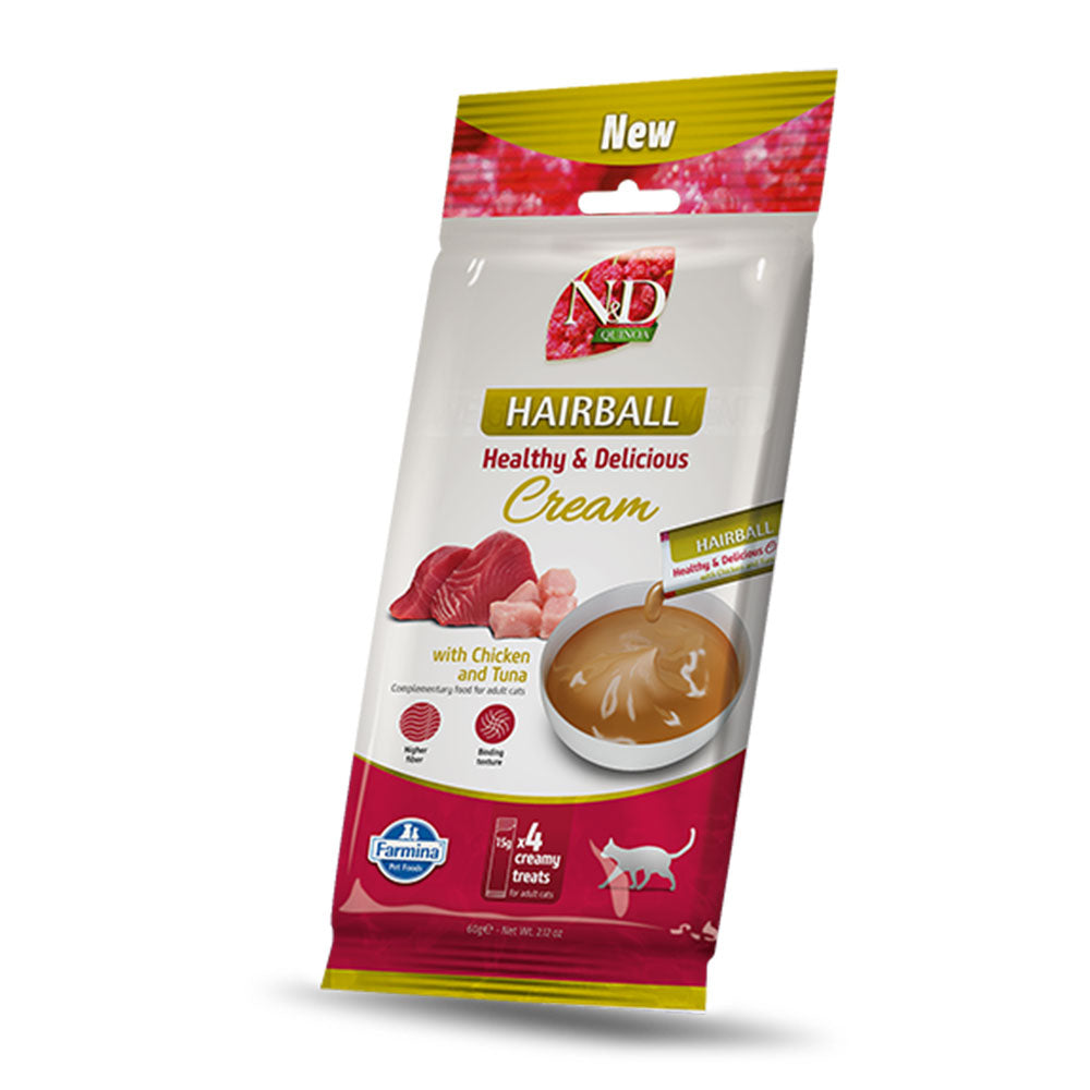 TRE CREAM ND QUINOA CAT HAIRBALL CHICKEN & TUNA 60G