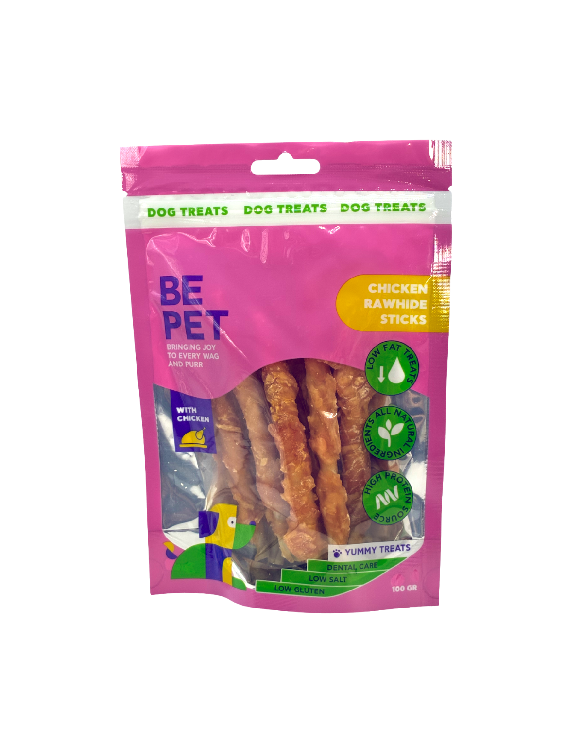 BE PET ΛΙΧΟΥΔΙΑ ΣΚΥΛΟΥ CHICKEN RAWHIDE STICKS 100G