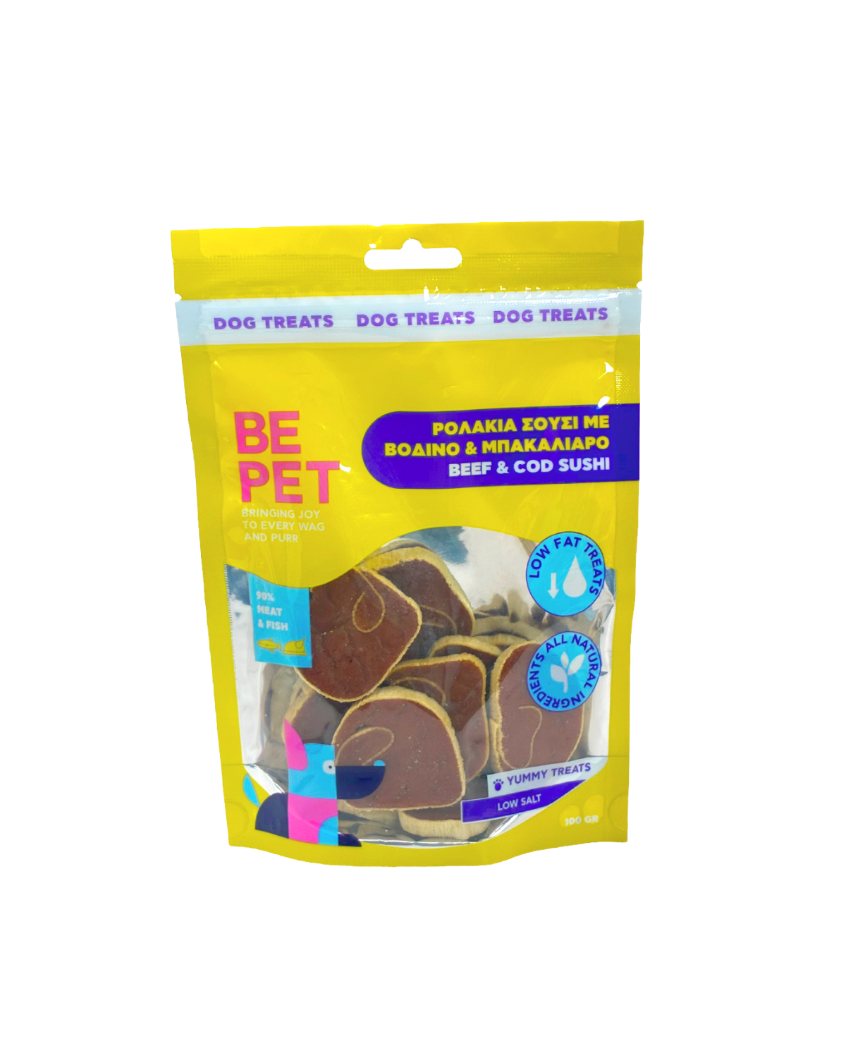 BE PET ΛΙΧΟΥΔΙΑ ΣΚΥΛΟΥ BEEF & COD SUSHI 100G