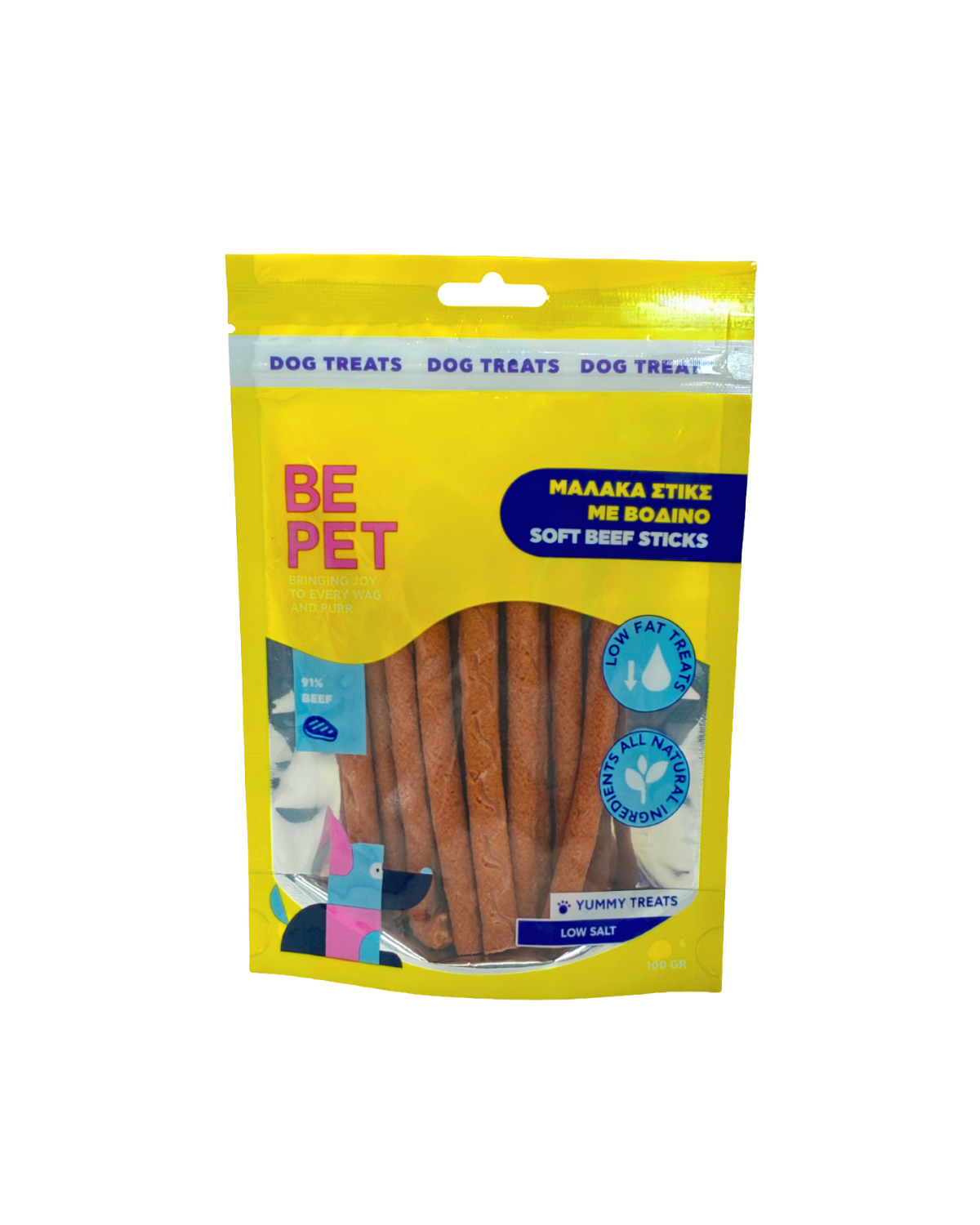 BE PET ΛΙΧΟΥΔΙΑ ΣΚΥΛΟΥ SOFT BEEF STICKS 100G