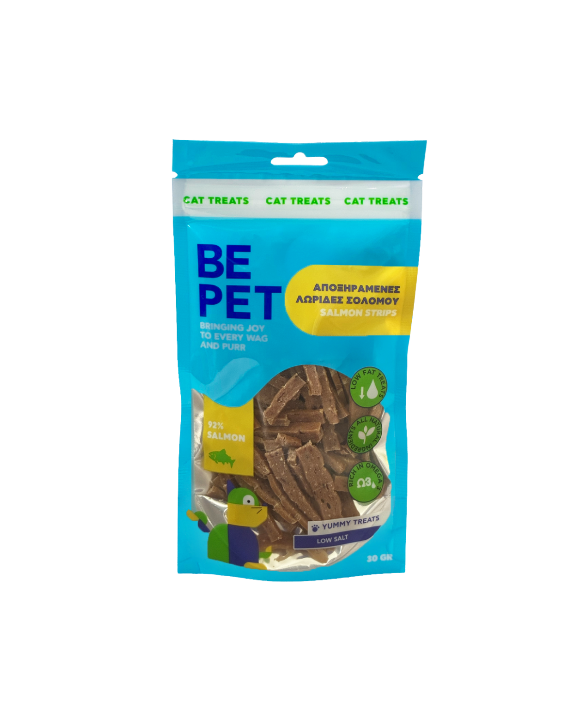 BE PET ΛΙΧΟΥΔΙΑ ΓΑΤΑΣ SALMON STRIPS 30G