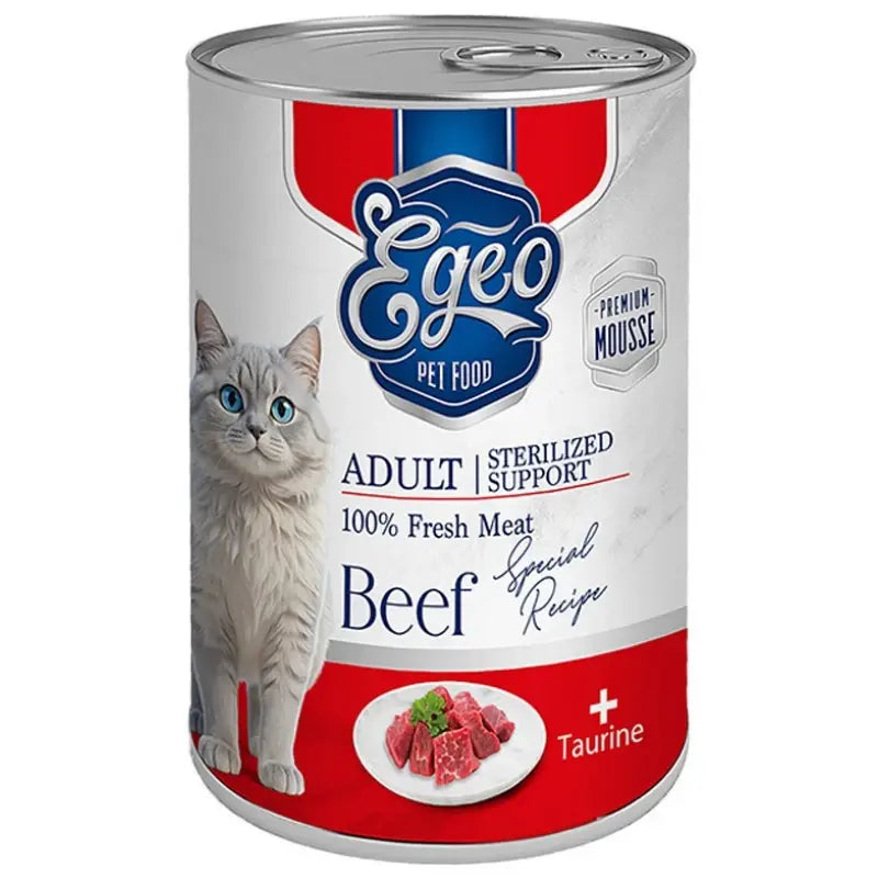 EGEO CAT ADULT STERILISED ΒΟΔΙΝΟ ΣΕ ΜΟΥΣ 375GR