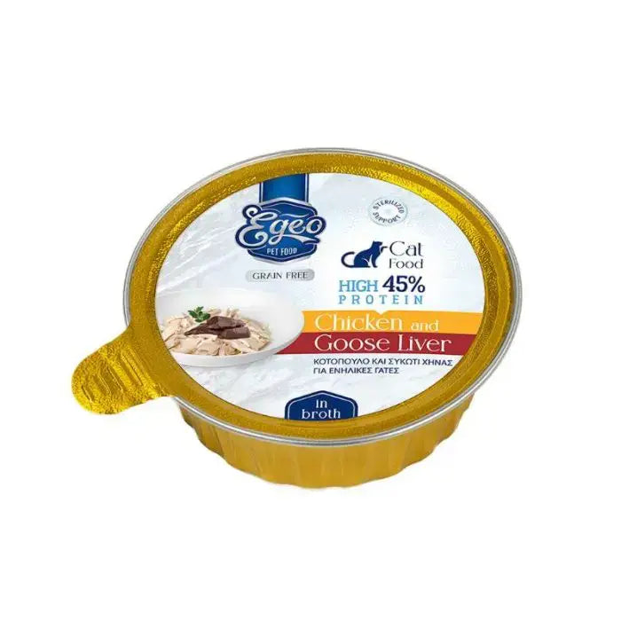EGEO CAT ΑDULT HIGH PROTEIN 45% KΟΤΟΠΟΥΛΟ & ΣΥΚΩΤΙ ΧΗΝΑΣ ΣΕ ΖΩΜΟ 80G