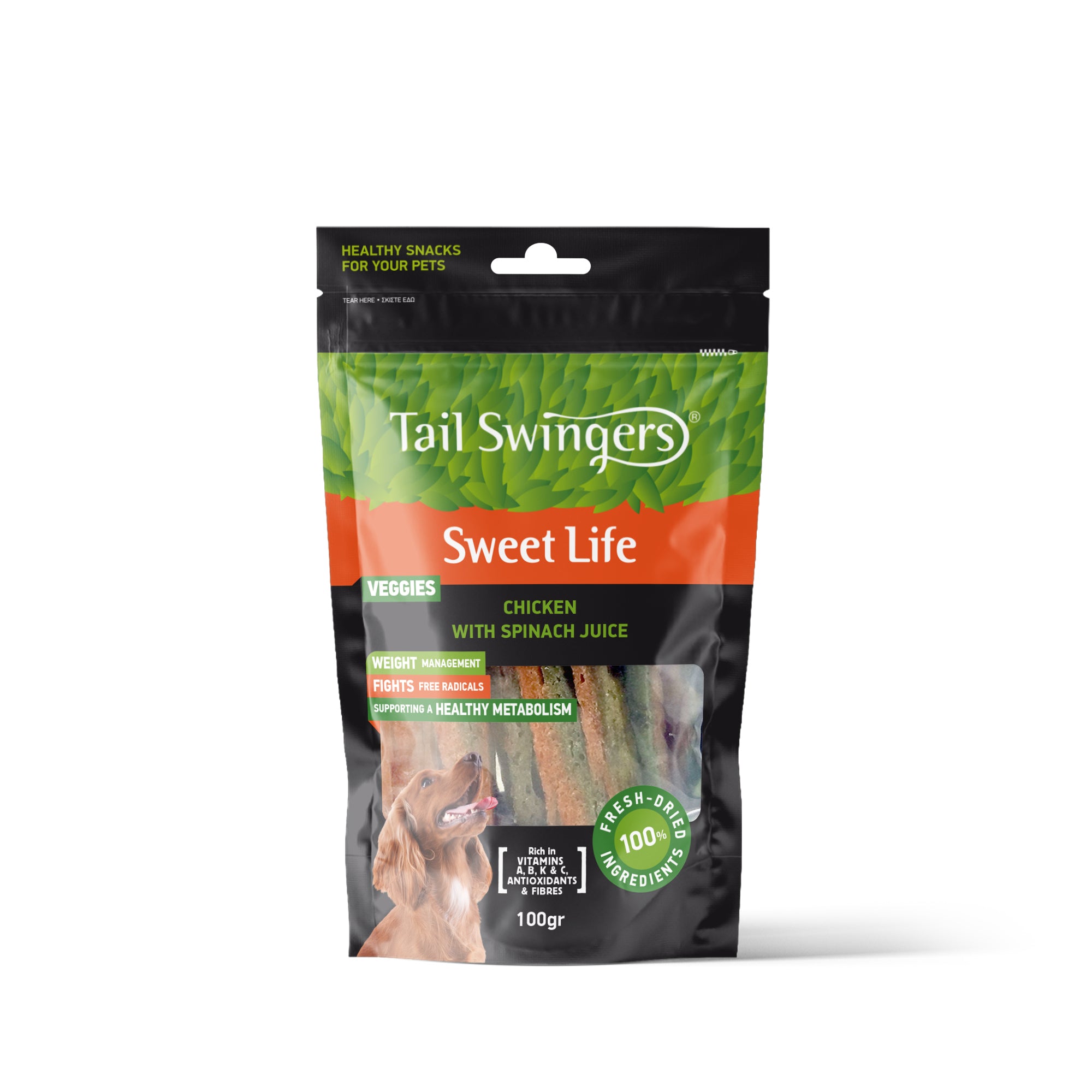 TAILSWINGERS STRIPES SPINACH WITH CHICKEN 100GR