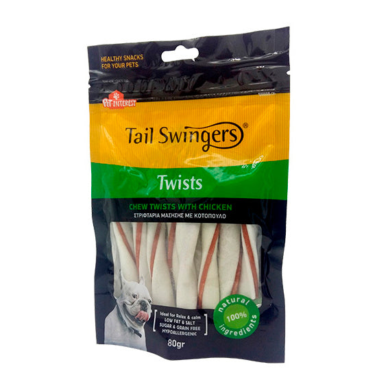 TAILSWINGERS CHEW TWISTS WITH CHICKEN 9CM 80GR