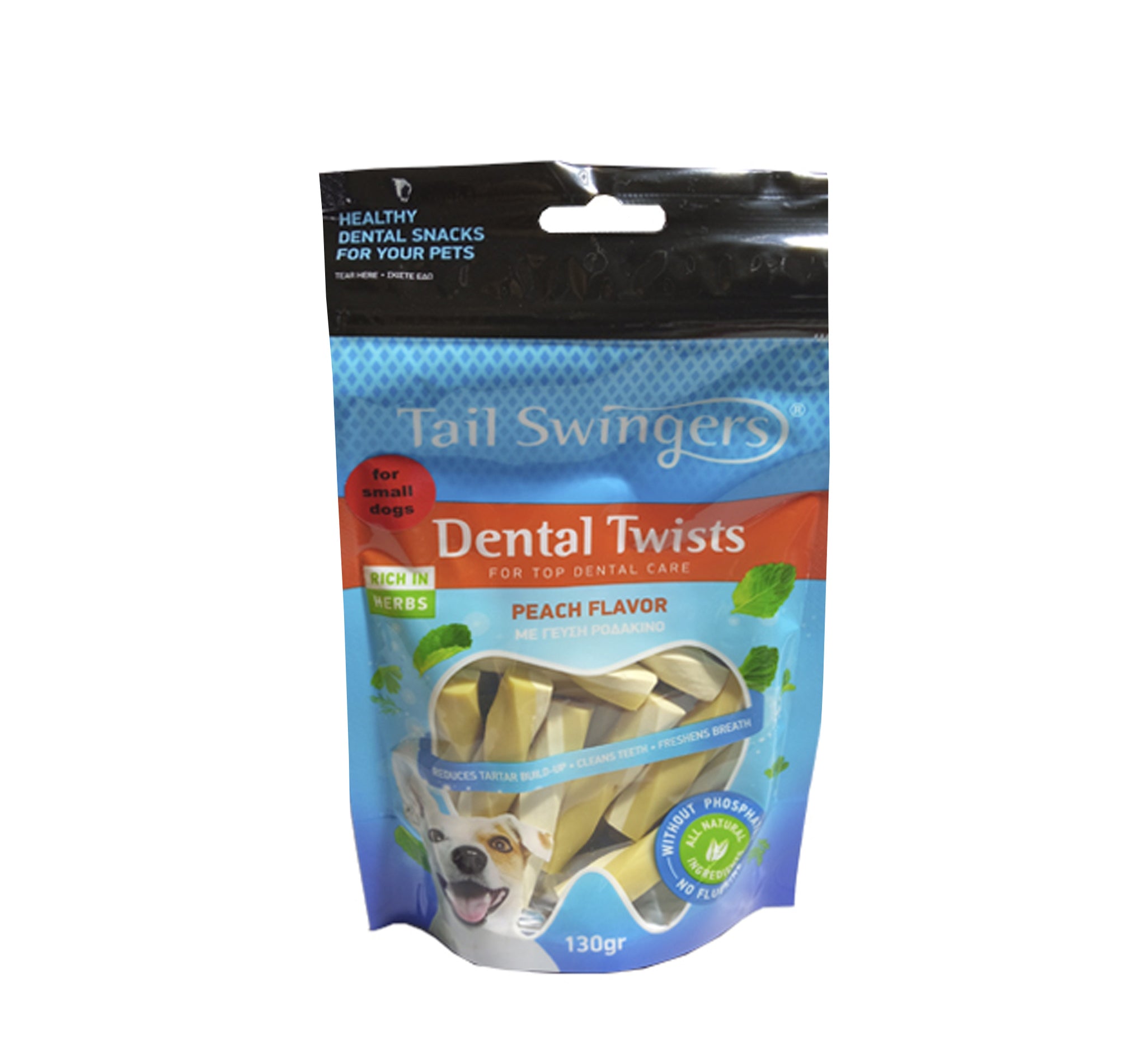 TAILSWINGERS DENTAL TWIST ROLL PEACH 130G