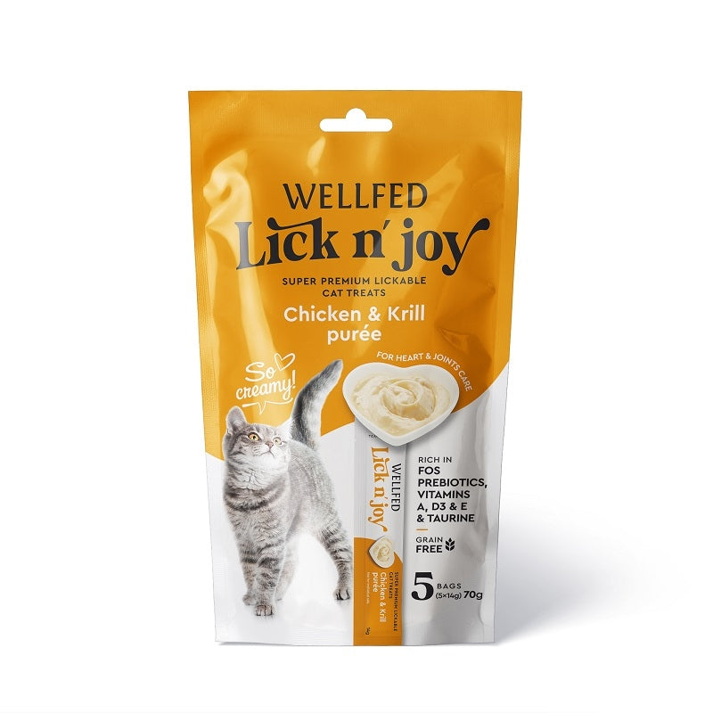 WELLFED LICK N' JOY CHICKEN & KRILL (5*14G) 70G