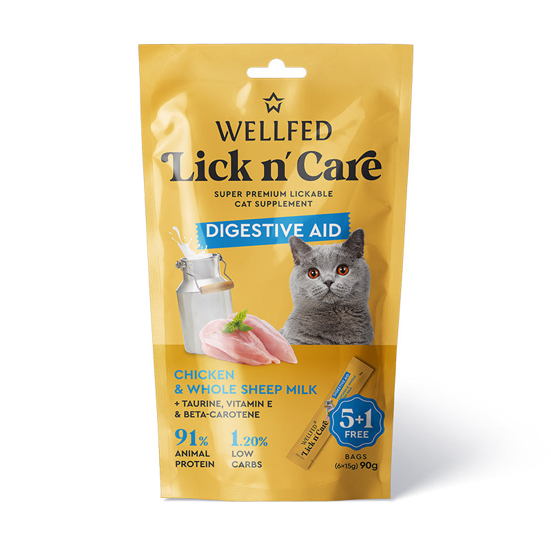 WELLFED LICK N' CARE DIGESTIVE AID (6*15G) 90G