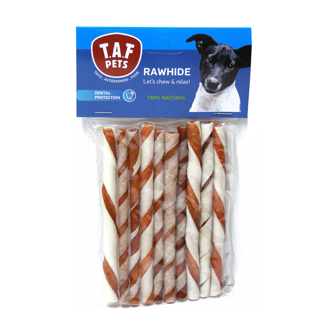 TAF PETS DOUBLE COLOR TWISTED STICKS 12.5CM 4-6MM 10ΤΜΧ