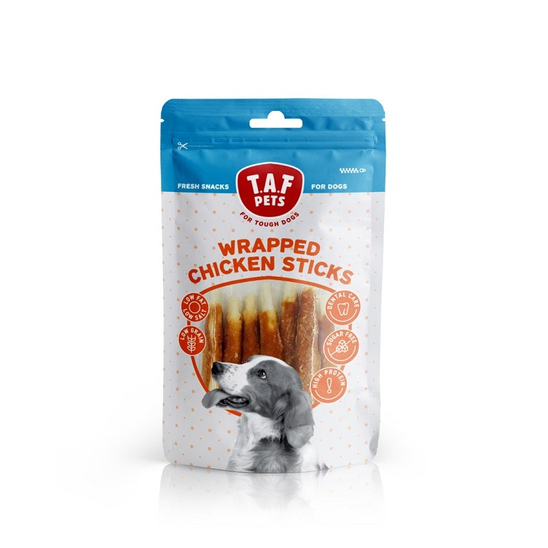TAF PETS FRESH DOG TREATS GNAW CHICKEN STICKS 75G