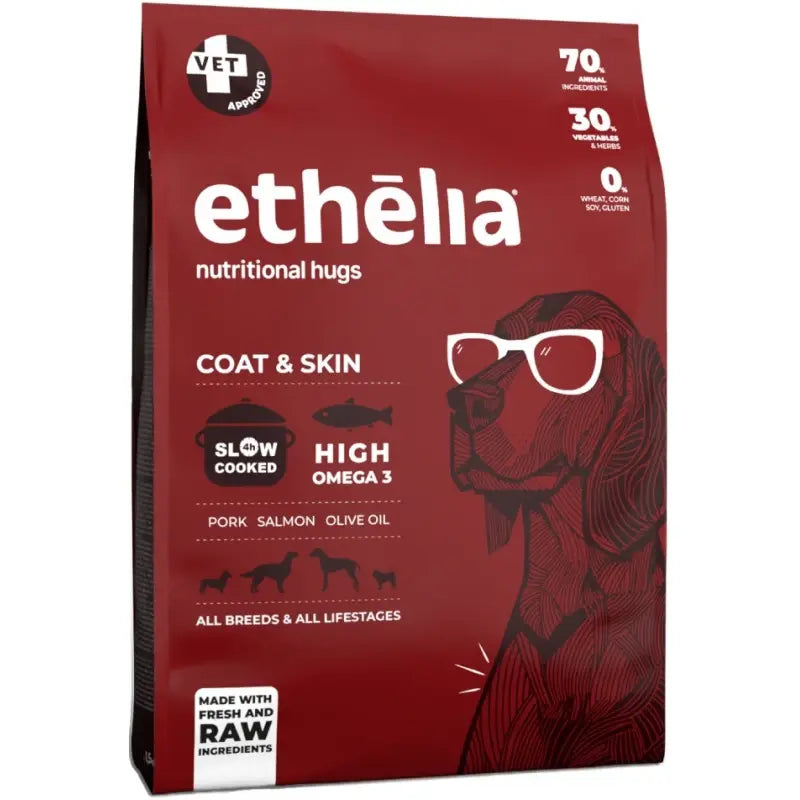ETHELIA COAT & SKIN FOR ADULT & PUPPIES FRESH PORK & SALMON 1,5KG (1+1 ΔΩΡΟ)