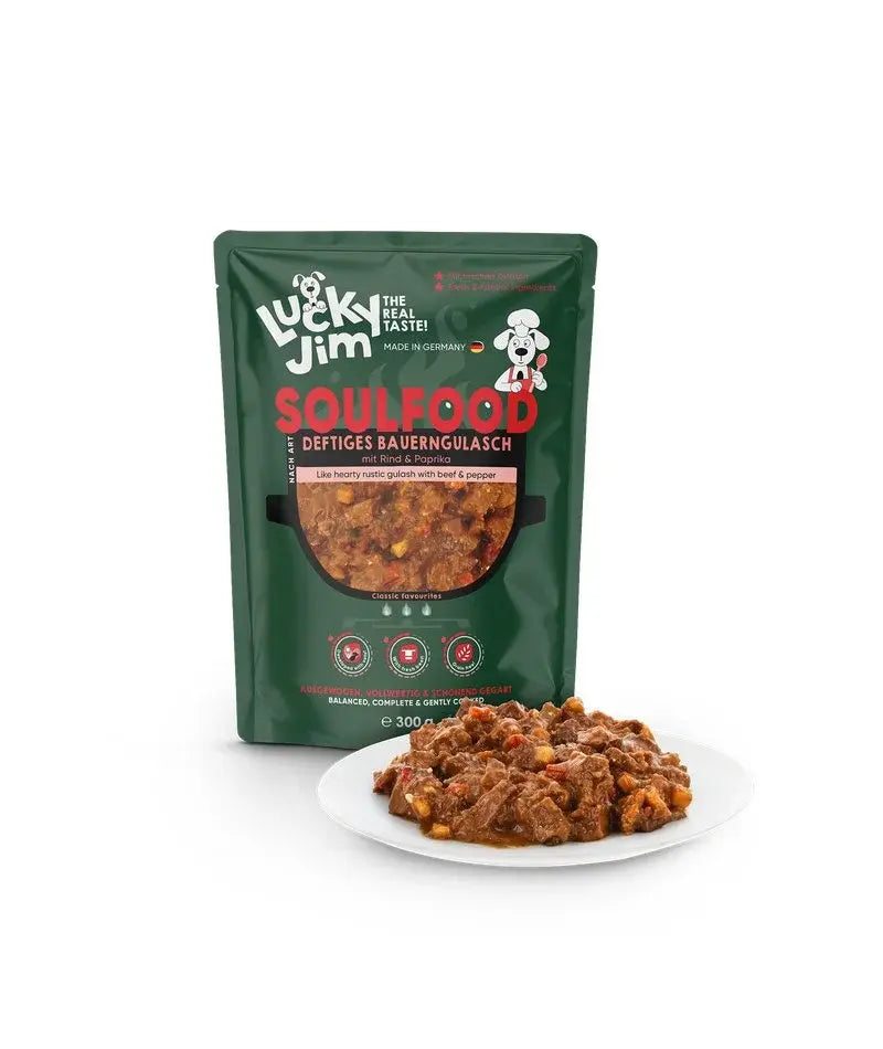 LUCKY JIM SOULFOOD ΠΑΡΑΔΟΣΙΑΚΟ ΓΚΟΥΛΑΣ ΜΕ ΒΟΔΙΝΟ ΦΑΚ. 300GR