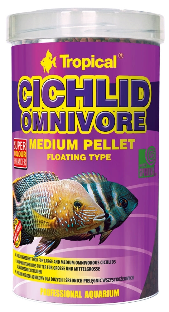 TROPICAL CICHLID OMNIVORE MEDIUM PELLET 1000ML