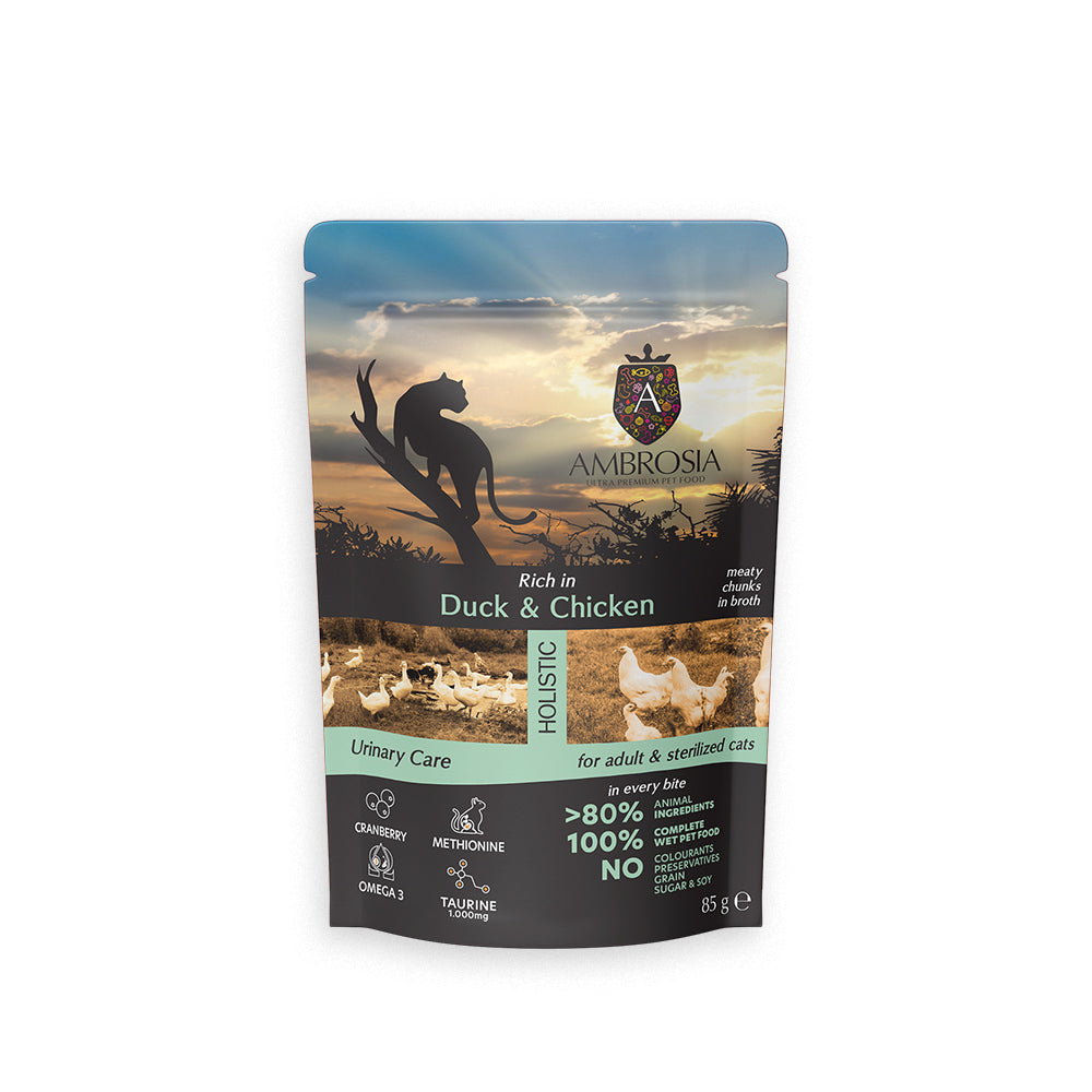 AMBROSIA POUCH STERILIZED CAT DUCK & CHICKEN 85G