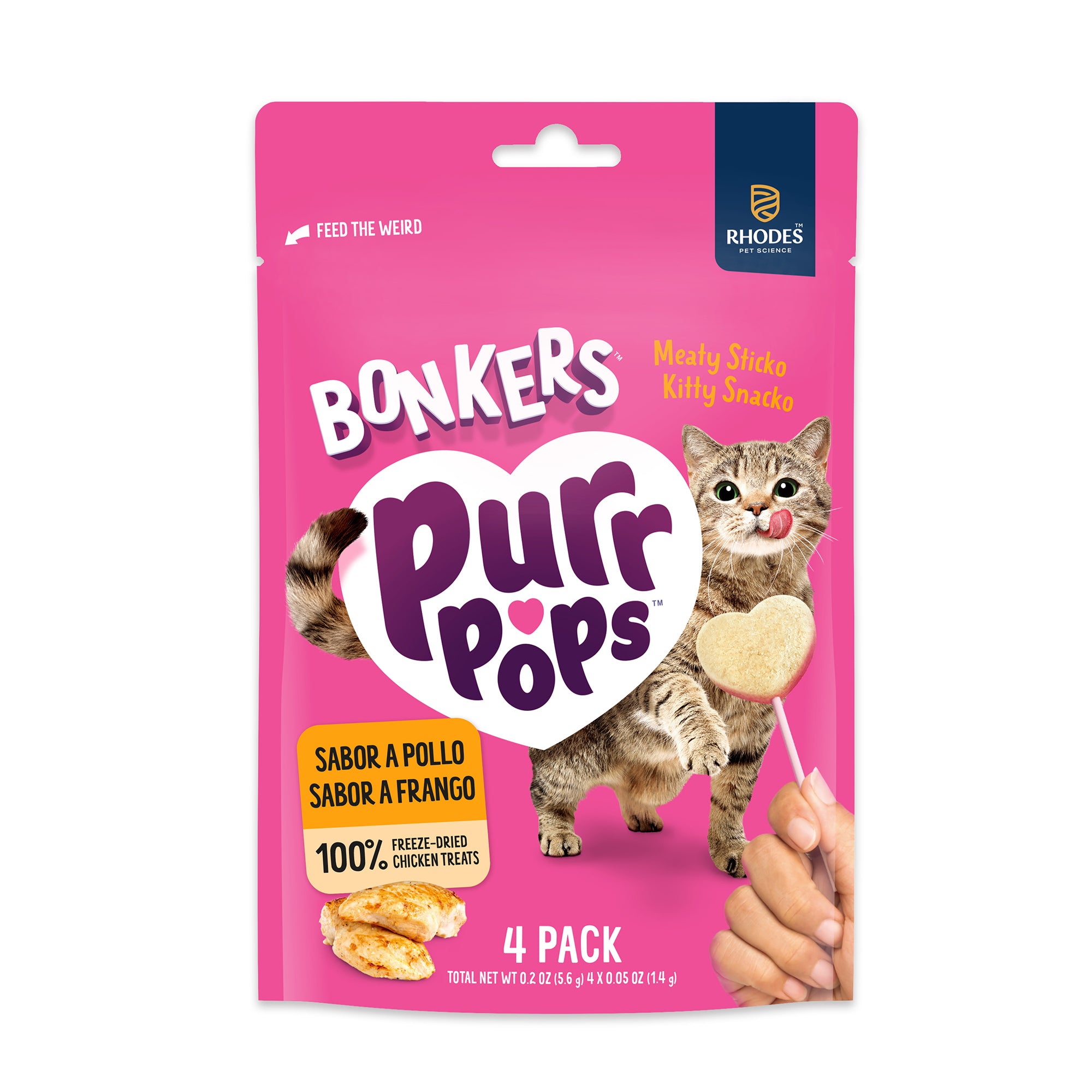 BONKERS PURRPOPS CAT TREATS FREEZE DRIED CHICKEN 20G