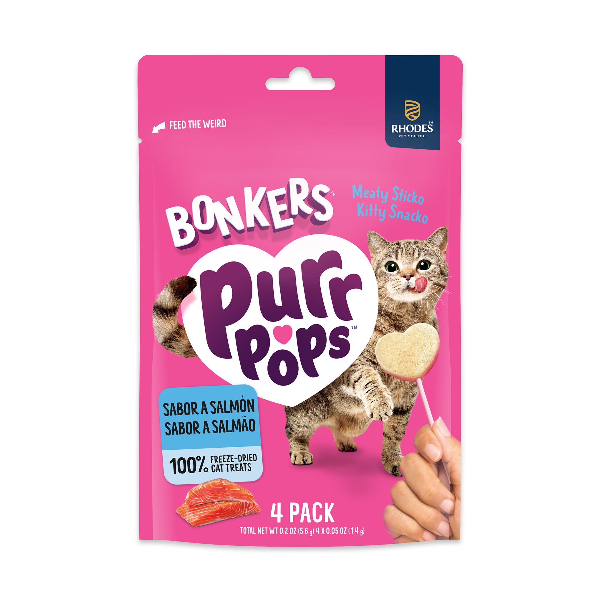 BONKERS PURRPOPS CAT TREATS FREEZE DRIED SALMON 20G